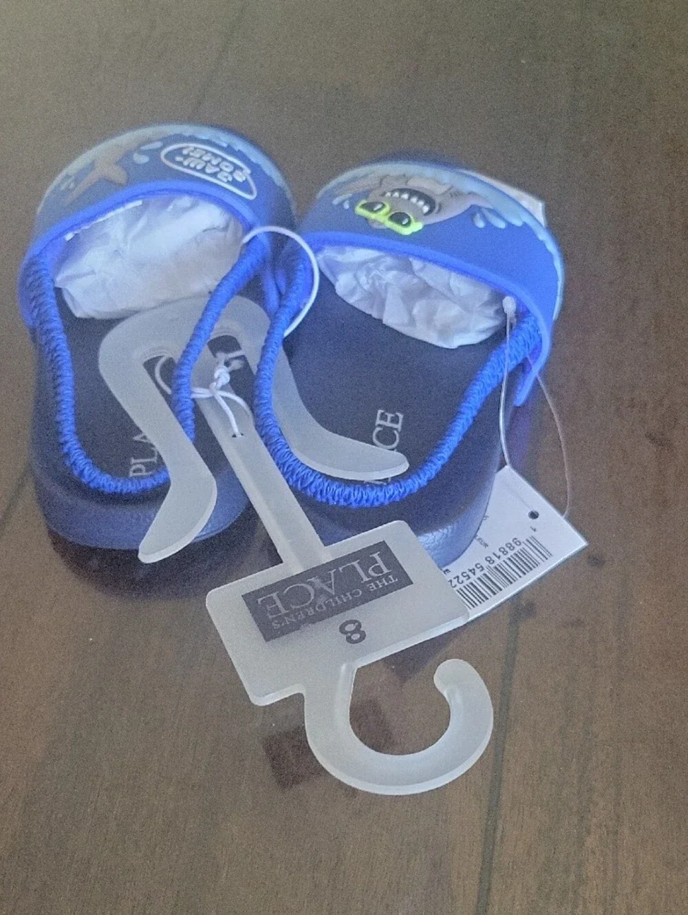 The Children's Place Blue Shark 'Jawsome' Slide Sandals for Kids